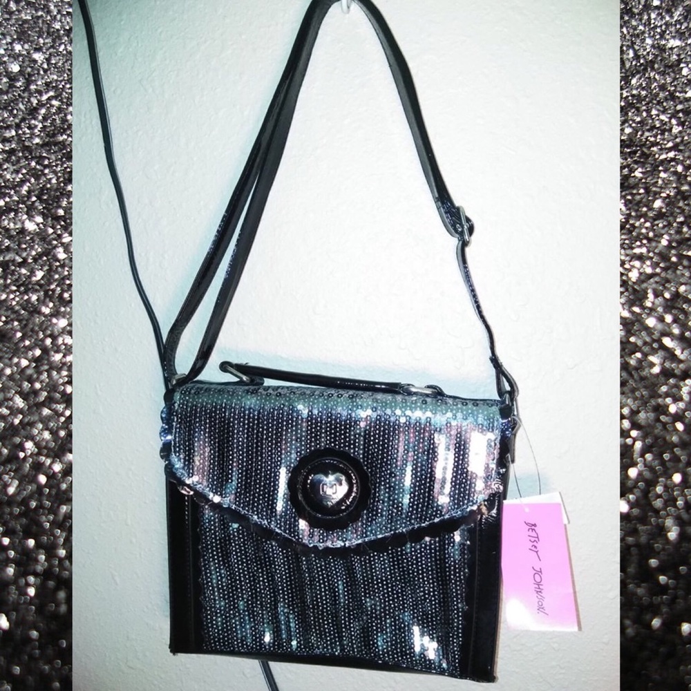 NWT Betsey Johnson silver sparkly purse